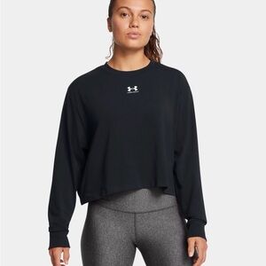 Under Armour Women's Rival Boxy Black Long Sleeve Top